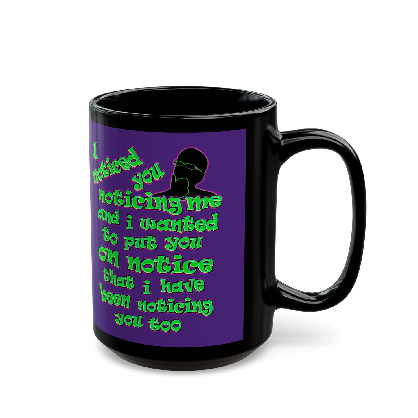 noticed you noticing - Black Mug (purple)