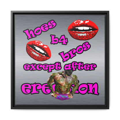 hoes b4 bros - framed canvas art (brushed nickel)