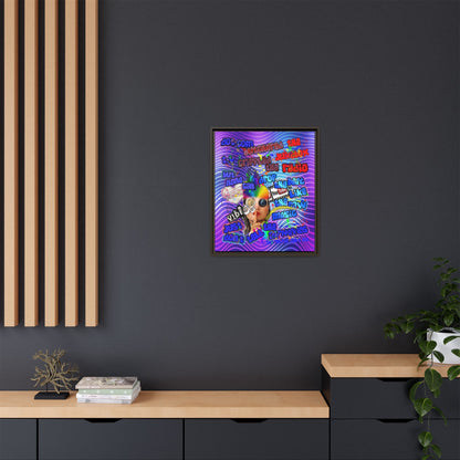 drop the beat - framed canvas art (purple wave)