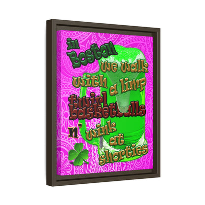 celtics logo - framed canvas art (pink swirl)