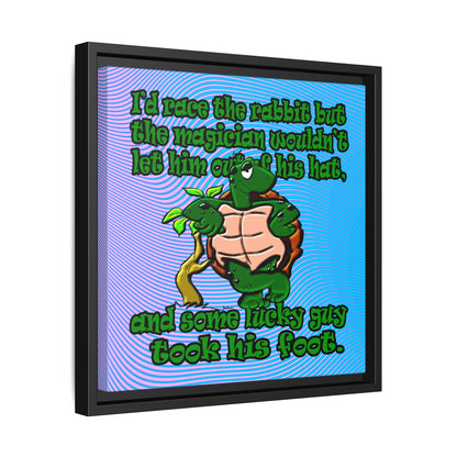 turtle race - framed canvas art (light blue-purple wave)