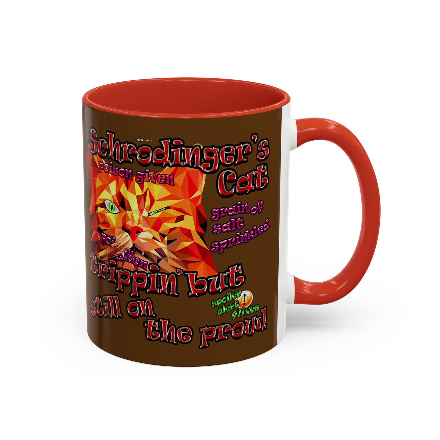 schrodinger's cat - Accent Mug (brown)