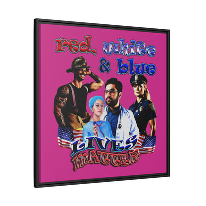 rw&b lives matter - framed canvas art (pink)