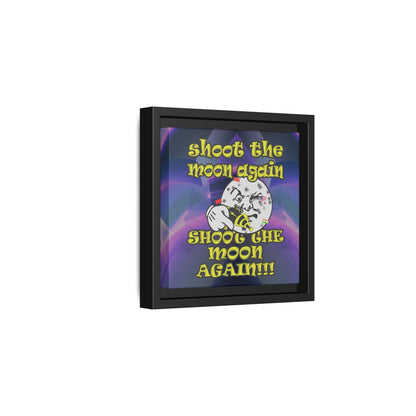shoot the moon again - framed canvas art (grey-pink wave)