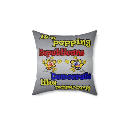 popping like popcorn - Faux Suede Square Pillow - (brushed nickel)