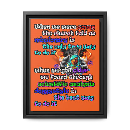 doggystyle - framed canvas art (orange)