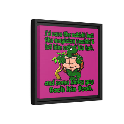 turtle race - framed canvas art (pink)
