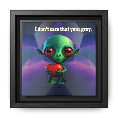 I don't care that your grey - framed canvas art (grey-pink wave)