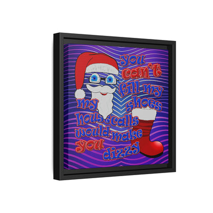 santa's shoes - framed canvas art (purple wave)