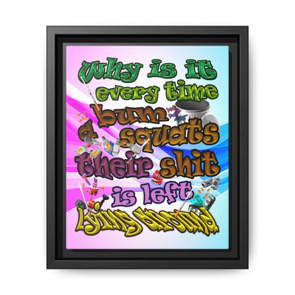 the bum's shit - framed canvas art (light blue-pink wave)