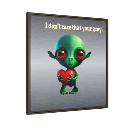 I don't care that your grey - framed canvas art (brushed nickel)