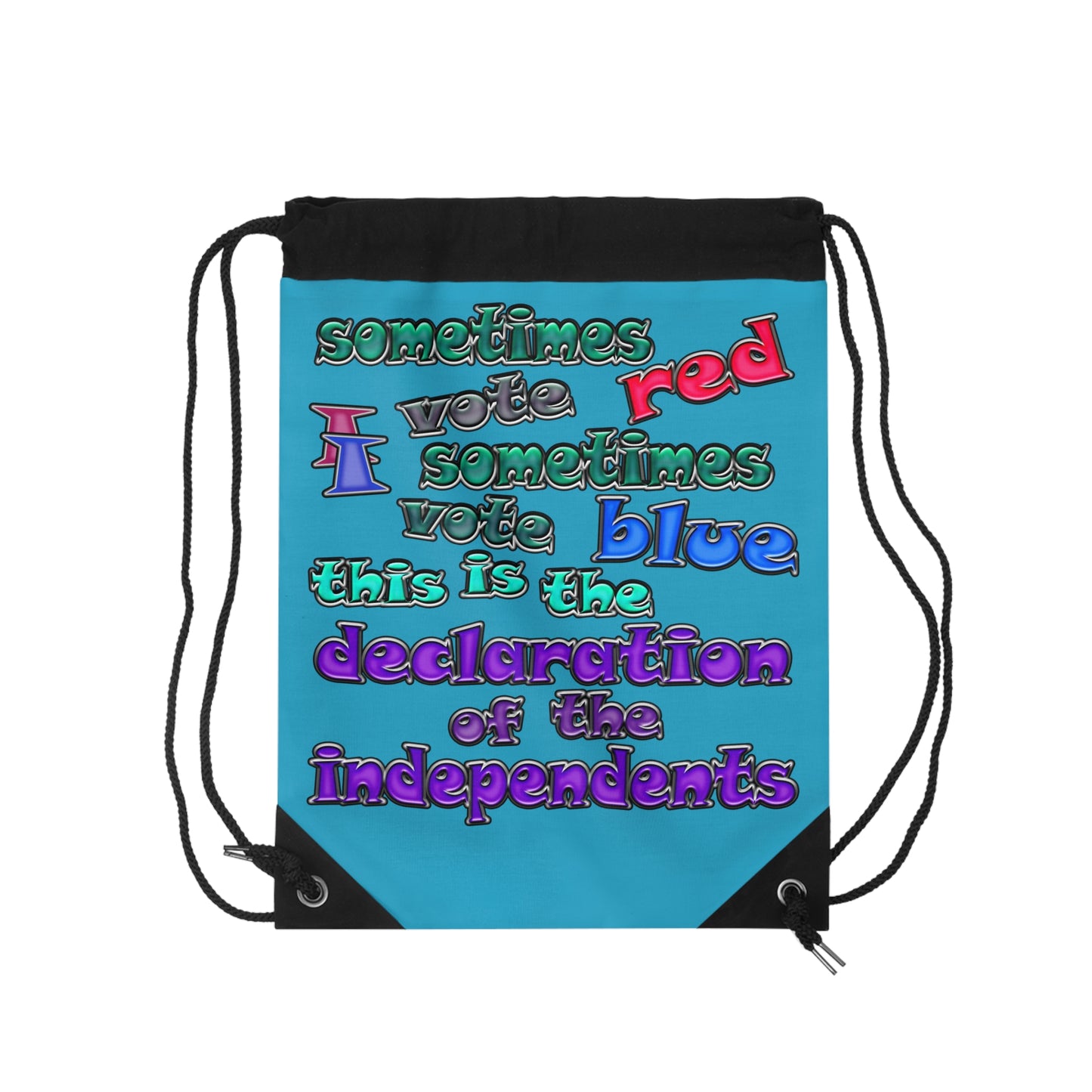 declaration of the independents - Drawstring Bag (turquoise)