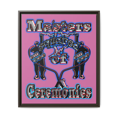 em cee squared - framed canvas art (light pink)