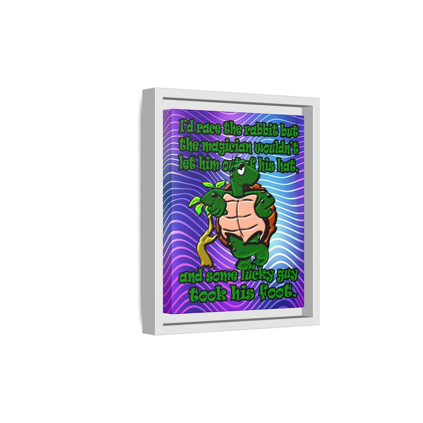 turtle race - framed canvas art (purple wave)