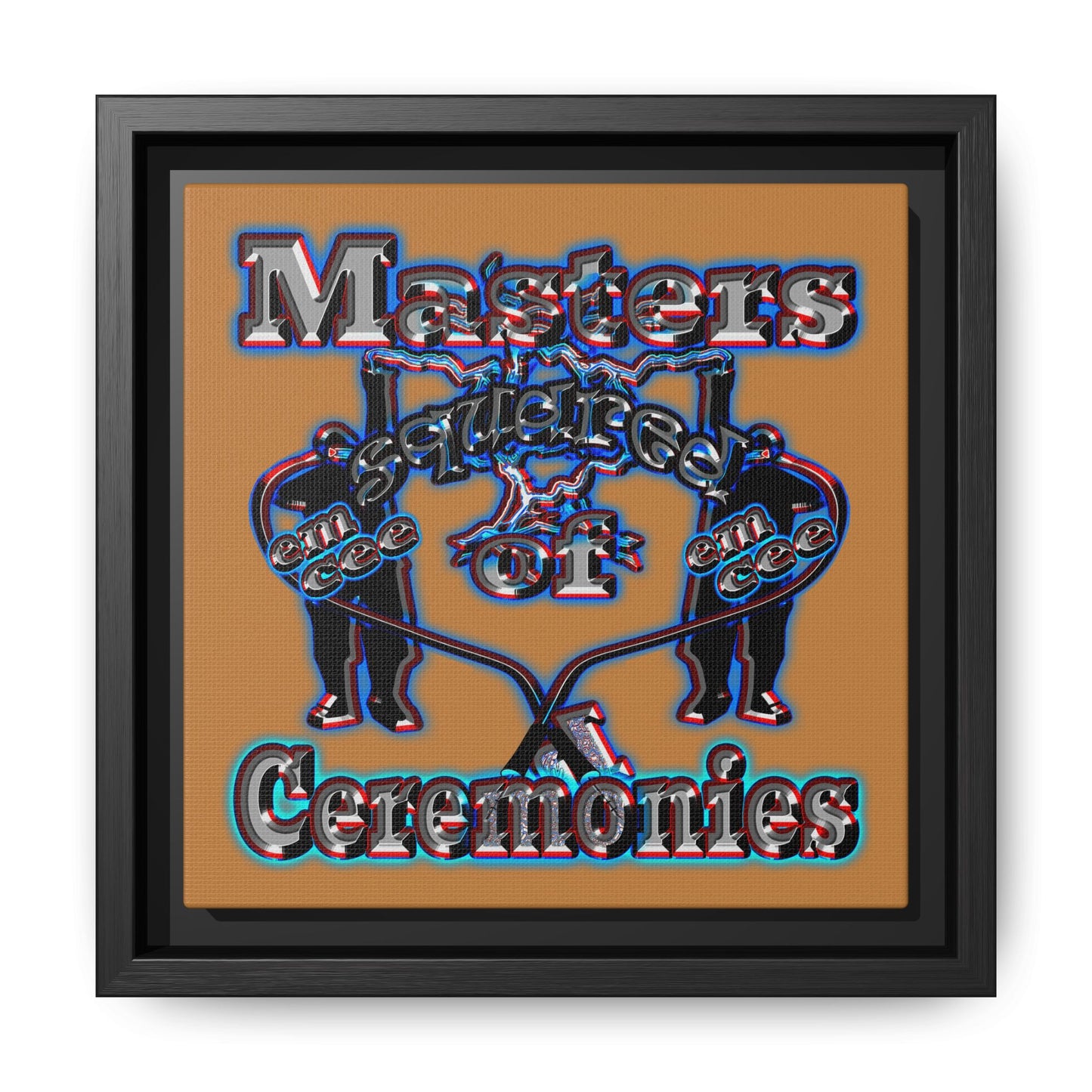 em cee squared - framed canvas art (light brown)