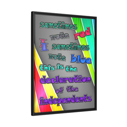 declaration of the independents - framed canvas art (rainbow split)