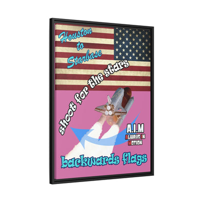 shoot for the stars - framed canvas art (light pink)