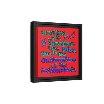 declaration of the independents - framed canvas art (red)
