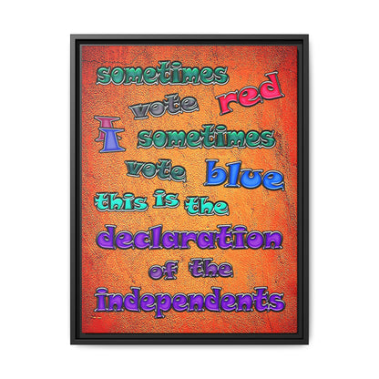declaration of the independents - framed canvas art (burnt orange)