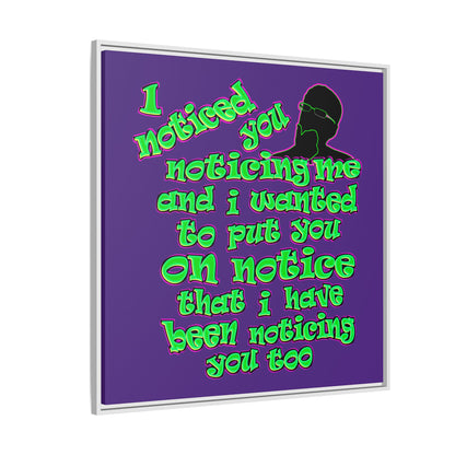 noticed you noticing - framed canvas art (purple)