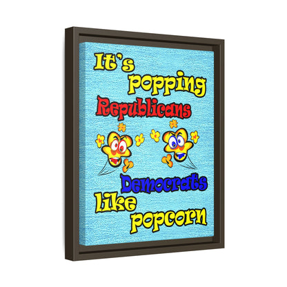 popping like popcorn - framed canvas art (faded dark blue)