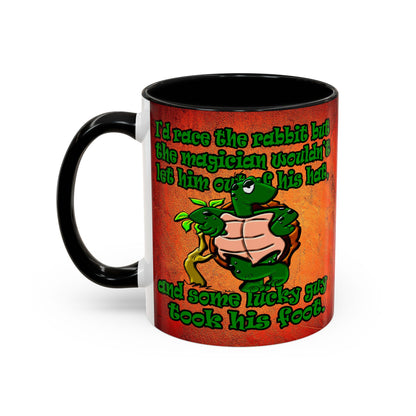 turtle race - Accent Mug (burnt orange)