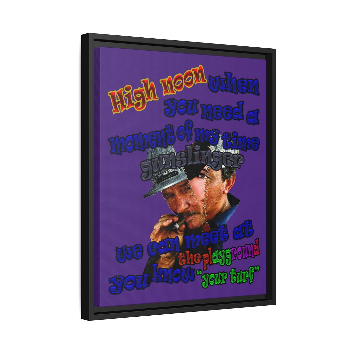 high noon - framed canvas art (purple)