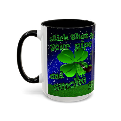 celtics logo - Accent Mug ('snoops' background)