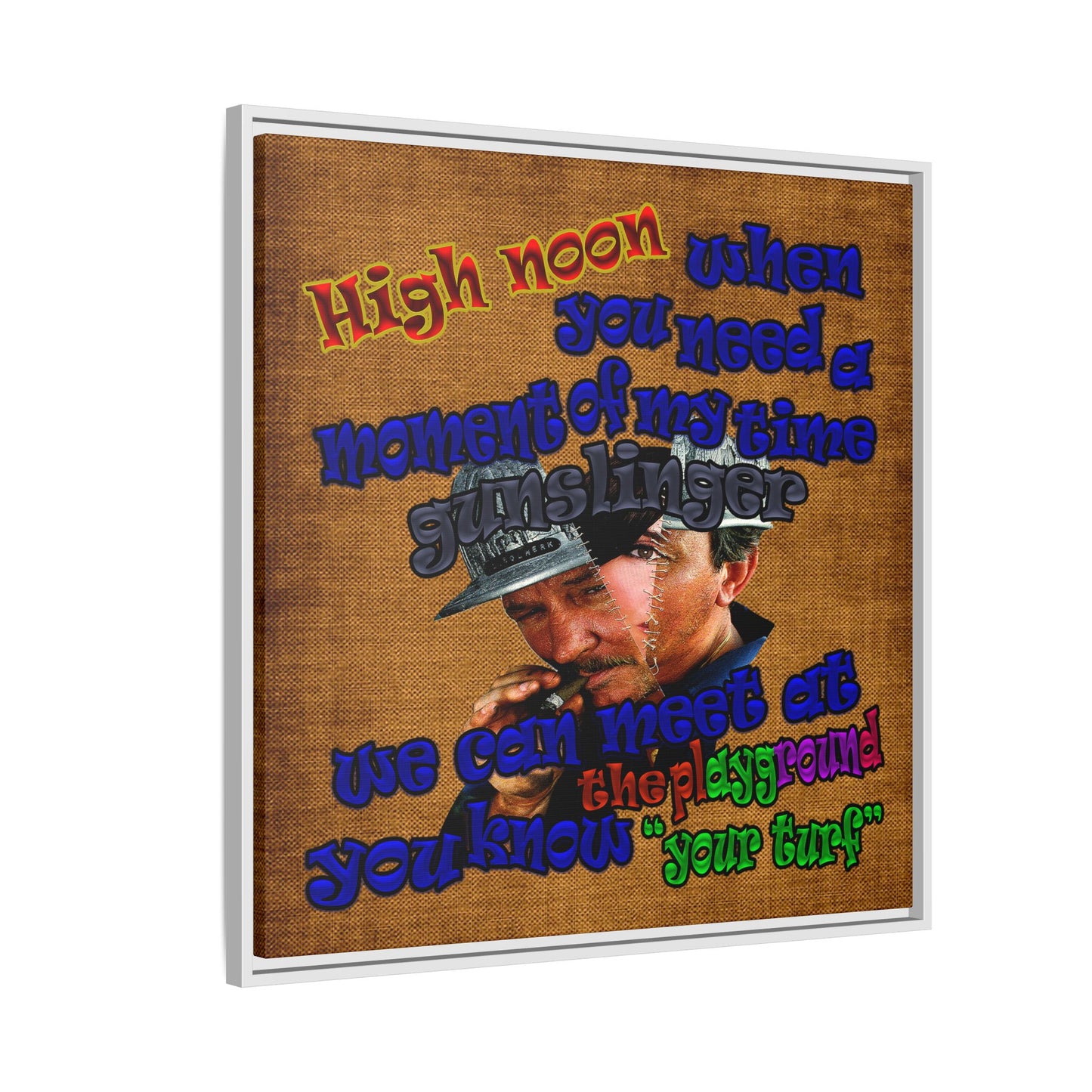 high noon - framed canvas art (brown papyrus)