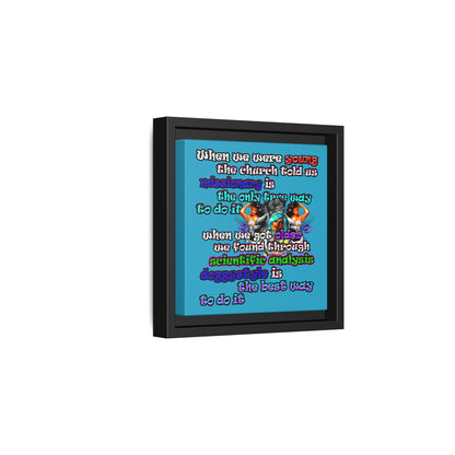 doggystyle - framed canvas art (turquoise)