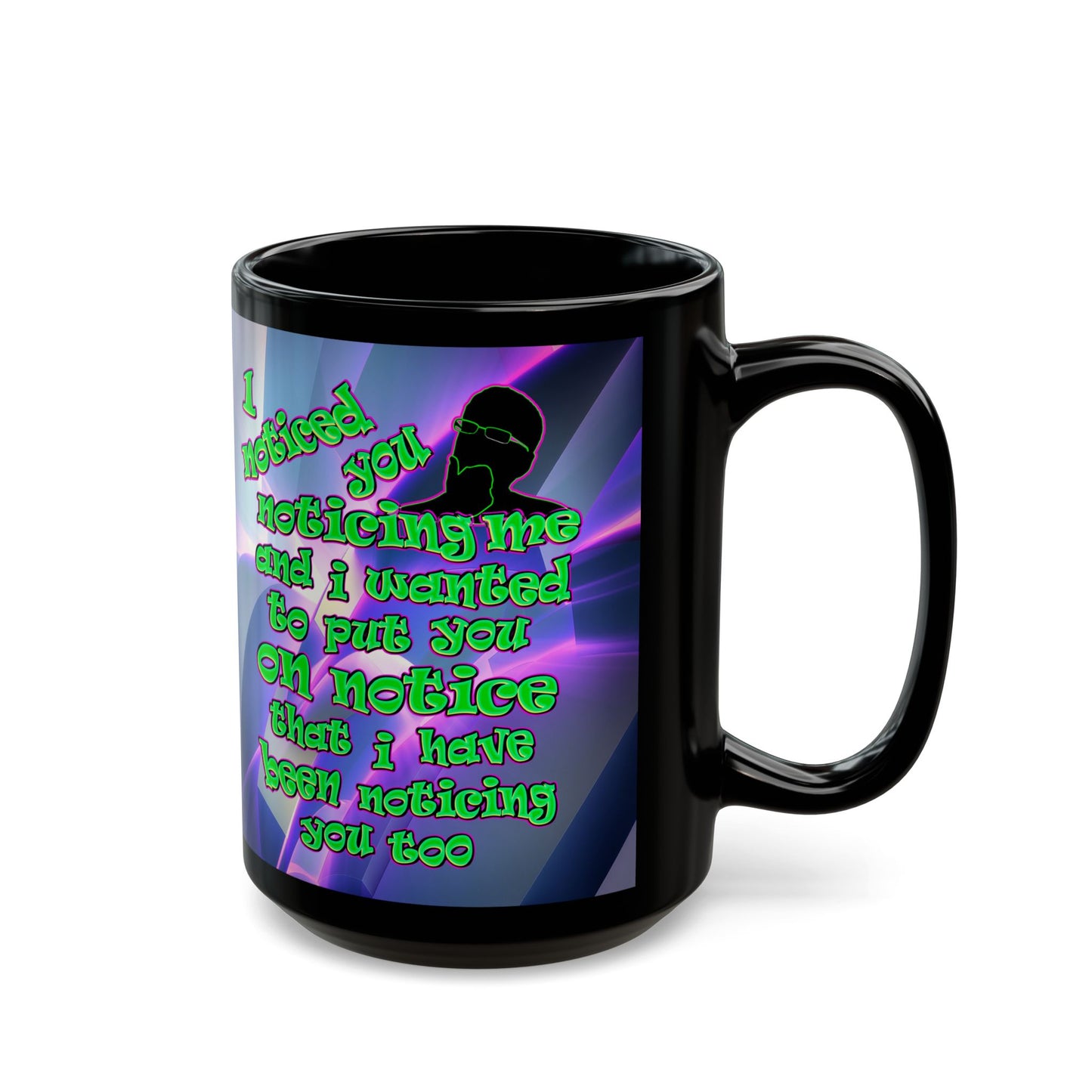 noticed you noticing - Black Mug (grey-pink wave)