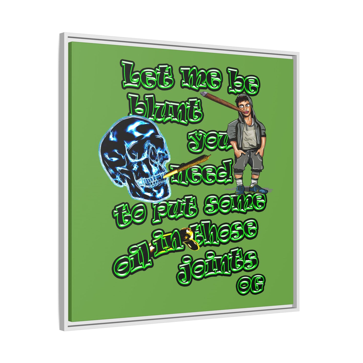 og - framed canvas art (green)