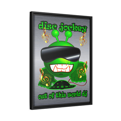 disc jockey - framed canvas art (brushed nickel)