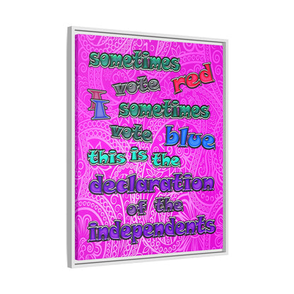 declaration of the independents - framed canvas art (pink swirl)