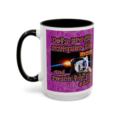 defy conquer reach - Accent Mug (pink swirl)