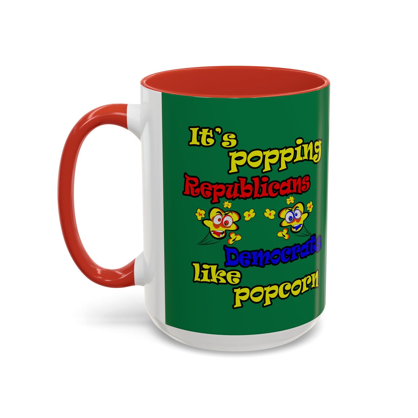 popping like popcorn - Accent Mug (dark green)