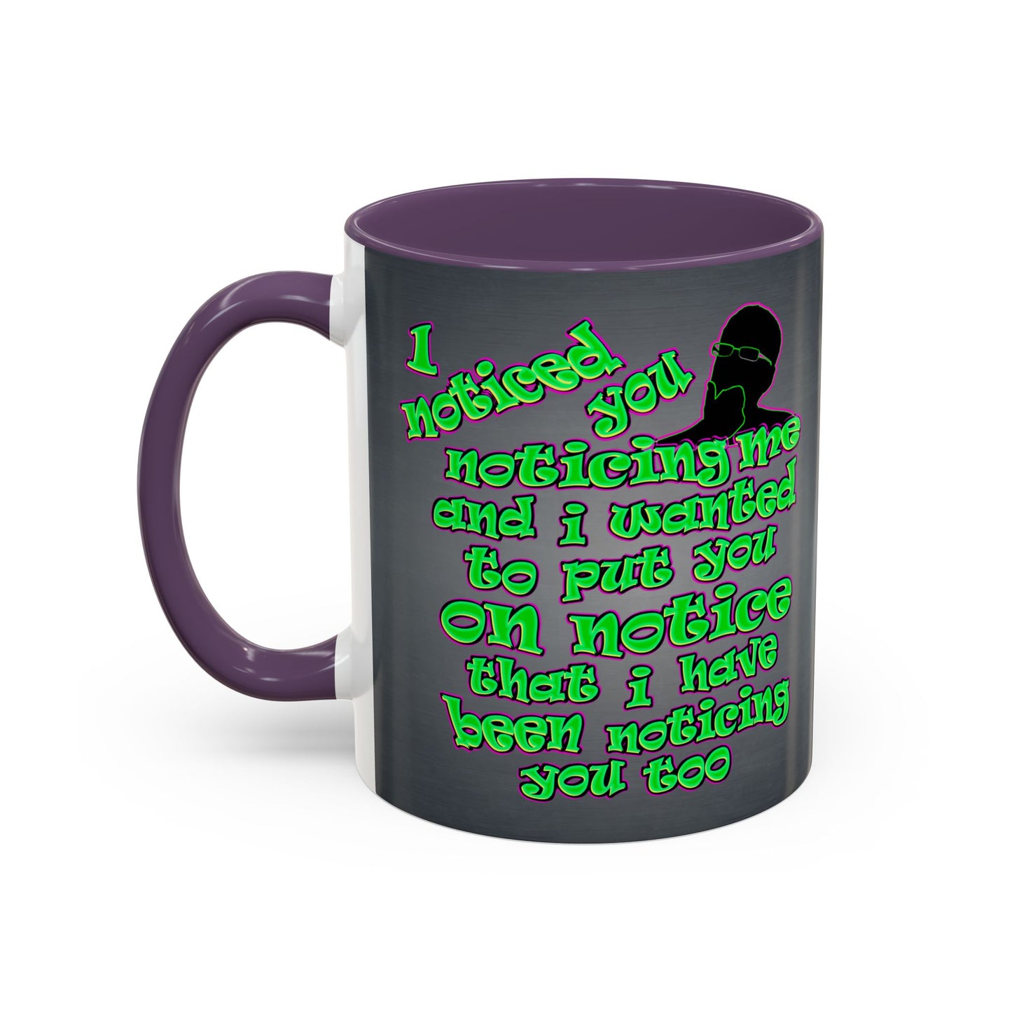 noticed you noticing - Accent Mug (grey-light grey)
