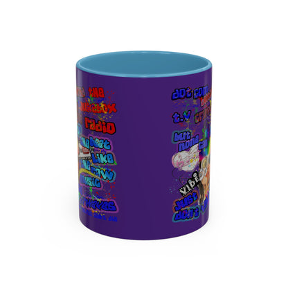 drop the beat - Accent Mug (purple)