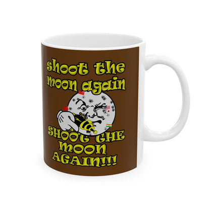 shoot the moon again - White Mug (brown)