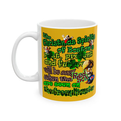 christmas spirits of boston - White Mug (yellow)
