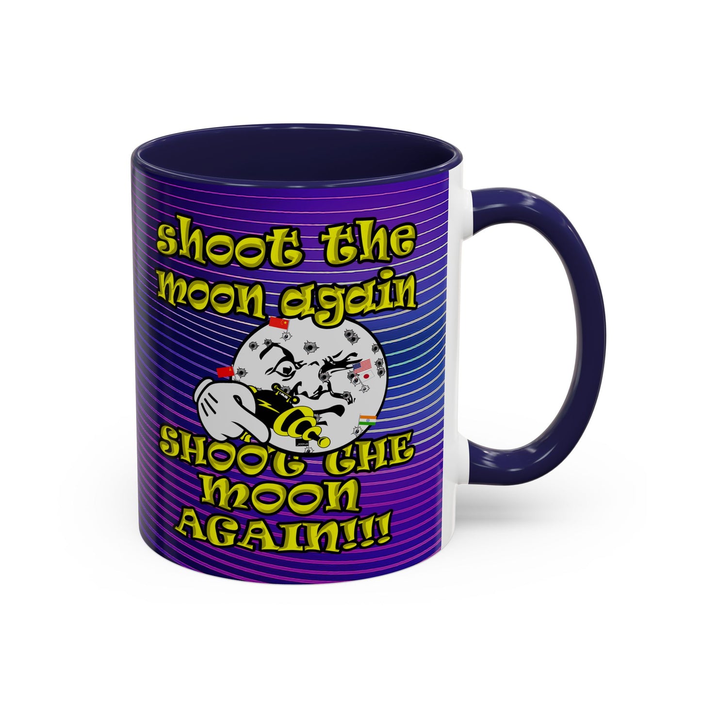 shoot the moon again - Accent Mug (purple wave)