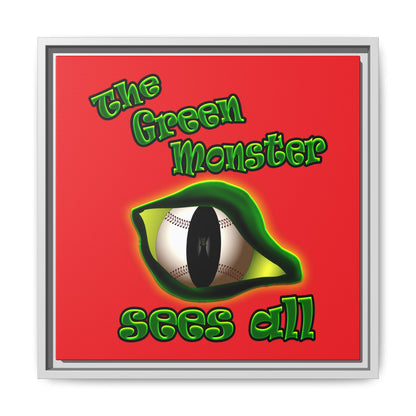 green monster - framed canvas art (red)