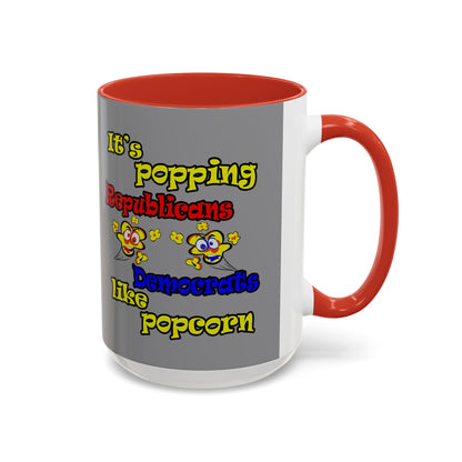 popping like popcorn - Accent Mug (grey)