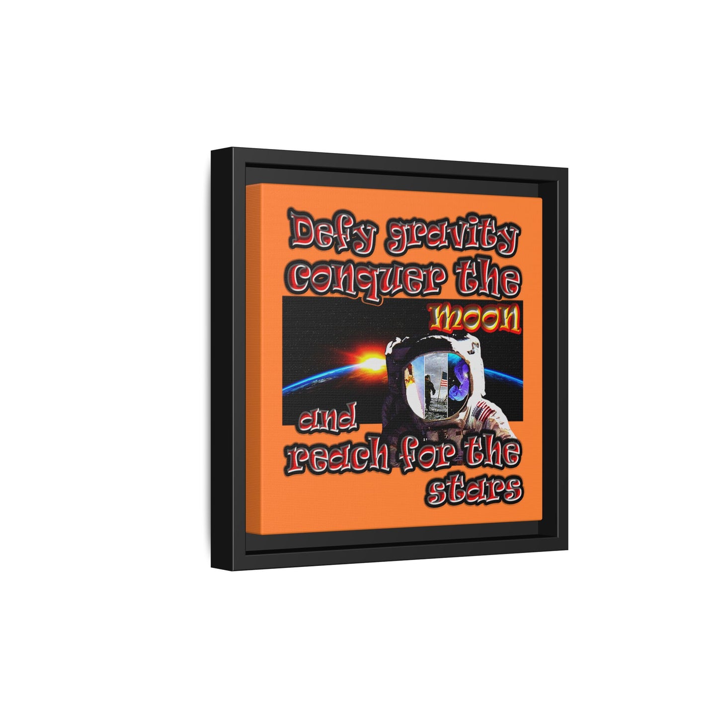 defy conquer reach - framed canvas art (crusta)
