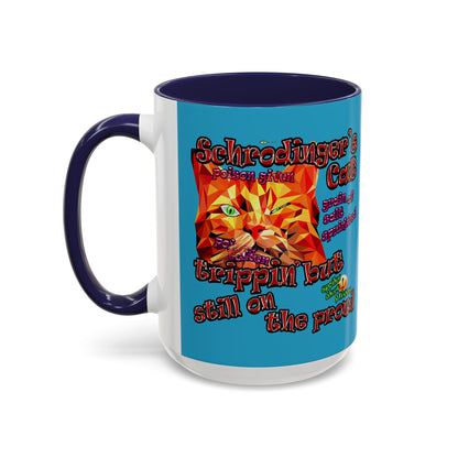 schrodinger's cat - Accent Mug (turquoise)