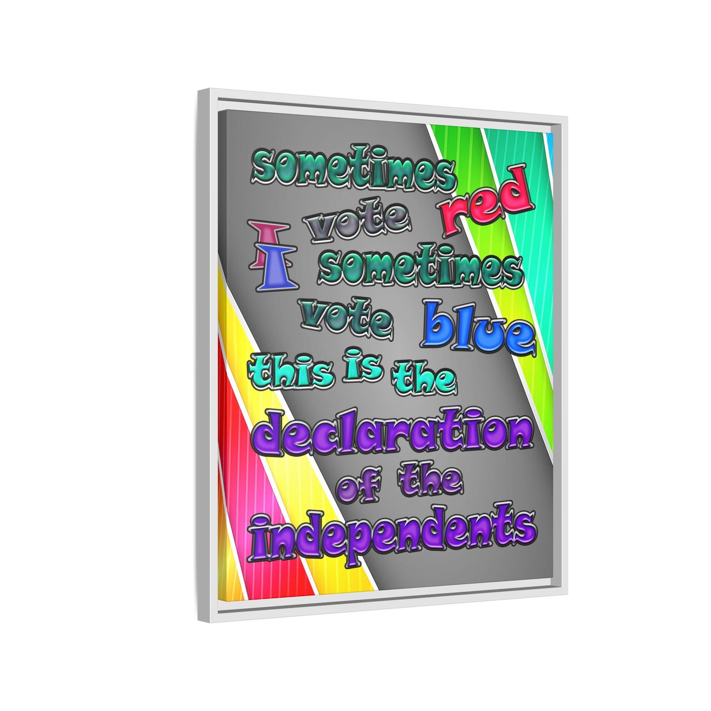 declaration of the independents - framed canvas art (rainbow split)