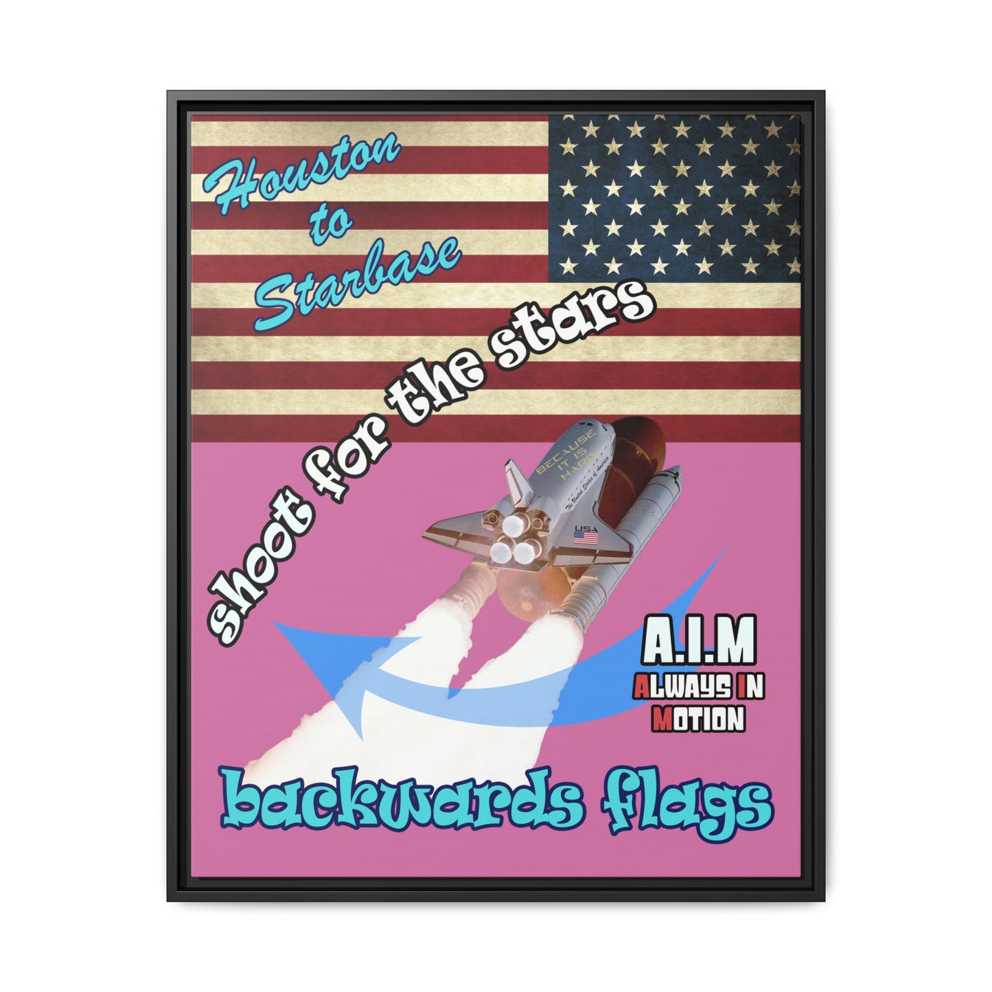 shoot for the stars - framed canvas art (light pink)