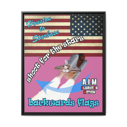 shoot for the stars - framed canvas art (light pink)