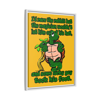 turtle race - framed canvas art (yellow)