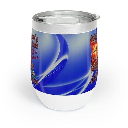 schrodinger's cat - Chill Wine Tumbler (blue-white wave)